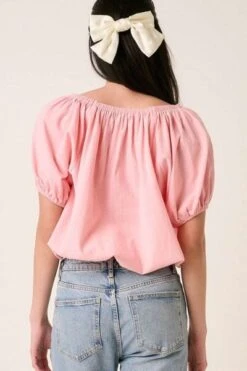 Mittoshop Linen Two-Way Short Sleeve Crop Blouse -Little Loom Store 1f2af453 938a 40e1 847c 29176b043fce Min