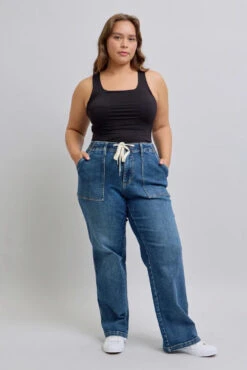 Judy Blue Plus Size High Waist Drawstring Wide Leg Jeans -Little Loom Store 1f350767 8ae5 427a 8d5d 254cf44f05c5 Max