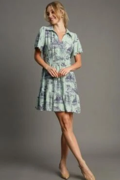 Umgee Full Size Landscape Print Collared Mini Dress Plus Size -Little Loom Store 1f7103d9 5ff5 44bb 8696 e07fcff7d84a Min