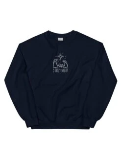 O Holy Night Nativity Heavy Blend Women's Crewneck Embroidered Sweatshirt -Little Loom Store 2