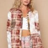 POL Crochet Plaid Patchwork Button Up Shirt -Little Loom Store 20651708 2993 45a5 b576 29abd126c6ea Max