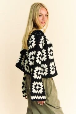 Davi & Dani Full Size Two Tone Flower Square Crochet Open Front Cardigan 11 Davi & Dani Full Size Two Tone Flower Square Crochet Open Front Cardigan -Little Loom Store 20b1d2d8 f24c 4db4 833c 59978a36cb8e Max