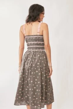 Davi & Dani Contrast Velvet Tape Smocking Bodice Midi Dress -Little Loom Store 217cb36758fb4f5382aa7c652f2ec0fd Max Origin