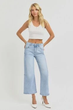 RISEN Full Size High Rise Seamed Detail Wide Leg Crop Jeans -Little Loom Store 21c19438 bc52 4c79 8bdb bf708bde1ab1 Max