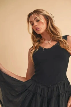 Aemi+Co Frill Sleeveless Drop Waist Mini Dress 17 Aemi+Co Frill Sleeveless Drop Waist Mini Dress -Little Loom Store 21fb3a893b5f419b99495a15a9098737 Max Origin