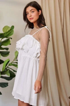 Davi & Dani Textured Jacquard Checker Fabric Ruffled Dress -Little Loom Store 21fcc3994b6e4305a2d1e496bce5cfdb Max Origin