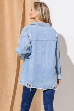 And The Why Button Front Flap Pocket Ripped Denim Jacket -Little Loom Store 221adcb669904a6ea036d081839a879f Max Origin