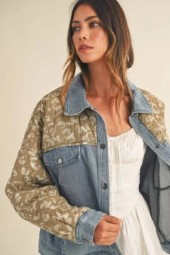 MABLE Quilted Paisley Print Contrast Denim Jacket -Little Loom Store 2254b969139b446781ff2a83a919dbb7 Max Origin