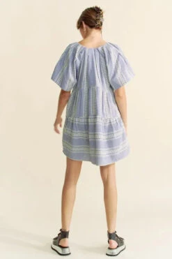 Davi & Dani Embroidered Stripe Ruffled Gingham Mini Dress -Little Loom Store 231c55a42eeb4ef8adf1cc5f35f48d8d Max Origin
