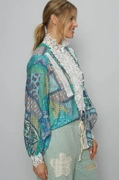 POL Lace Detail Printed Button Down Shirt 9 POL Lace Detail Printed Button Down Shirt -Little Loom Store 2405996d 796c 4cec ad92 2a0f4f3475ac Max