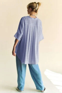 Davi & Dani Rhinestone Pleat Back Short Sleeve Loose Fit Shirt -Little Loom Store 24bc35fadc4741938bb1dc46617107c9 Max Origin