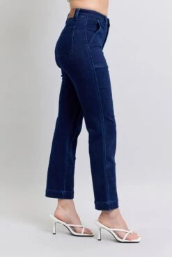 Judy Blue Full Size Hw Work Wear Knee Patch Straight Jeans Plus Size -Little Loom Store 252e761cb4194425855f72993b995928 Max Origin