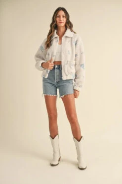 MABLE Floral Embroidered Fleece Teddy Jacket -Little Loom Store 25869711699a492ba90226848373b959 Max Origin