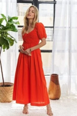 ADORA Popcorn Smocked Puff Sleeve Dress -Little Loom Store 2586a94e c4ab 4200 b467 ff88dc910888 Min