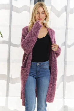 ADORA 2 Tone Sweater Pocket Cardigan