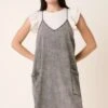 Mittoshop Washed Patch Pocket Mini Cami Denim Dress