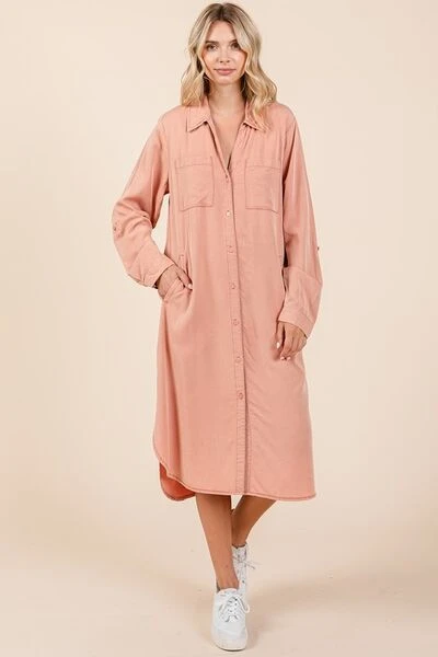 Mittoshop Button Down Long Sleeve Shirt Dress 4 Mittoshop Button Down Long Sleeve Shirt Dress - Image 2