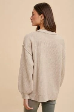 Annie Wear Half Button Ribbed Hem Sweater -Little Loom Store 265efd9e 1e6e 48dd aee9 e67f0c1cd174 Max