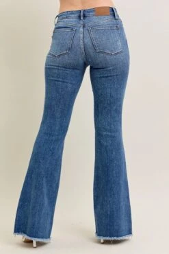 Judy Blue Full Size Mr Vintage Wash Flare Jeans W/ Destroy And Fray Hem Plus Size -Little Loom Store 268b48f97baf40d199eddd439b582ba7 Max Origin