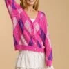 Umgee Full Size Argyle Pattern V-Neck Button Front Cardigan Plus Size -Little Loom Store 269db020 b2d6 4cf8 a1a7 ccb6701ef4c1 Min