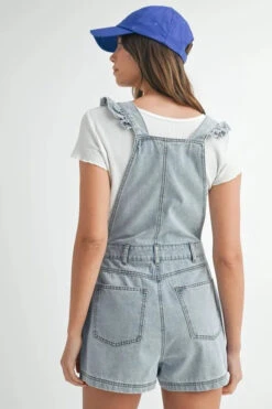 MABLE Square Neck Ruffle Shoulder Denim Overall Romper -Little Loom Store 27a70dbb826247e8af031eea5d717d76 Max Origin
