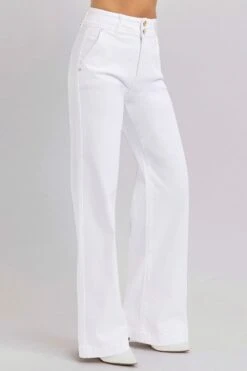 RISEN Full Size Tummy Control Double Button Wide Leg Jeans -Little Loom Store 288dfd43 dc20 421e a801 ff1641d97a89 Max