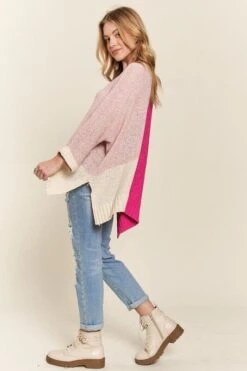 ADORA Side Slit Color Block Long Sleeve Sweater -Little Loom Store 291cf0b1 dbfe 4577 afed 5a1648dae114 Max