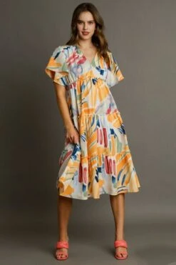 Umgee Full Size Abstract Print Flutter Sleeve Frill Tiered Midi Dress Plus Size 12 Umgee Full Size Abstract Print Flutter Sleeve Frill Tiered Midi Dress Plus Size -Little Loom Store 29577a48 0e1a 47e5 a33f af4e79fdb036 Min