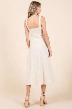 Mittoshop Stretch Twill Decor Button Sleeveless Midi Dress -Little Loom Store 2a83564c bc24 4986 85c8 44c528bda420 Min