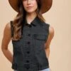 Annie Wear Collared Neck Button Down Denim Vest -Little Loom Store 2abeb25c a62d 402d 99aa 7f4ed3b58489 Max