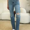 Judy Blue Full Size Mid Rise Destroyed Hem Distressed Jeans -Little Loom Store 2c028217 213e 41fe b5fa 4fac91a21f2a Max