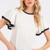 Mittoshop Contrast Trim Ruffled Cap Sleeve Knit Top -Little Loom Store 2c1cb416 e9fb 4b2a 91bf f1201ff3087a Min