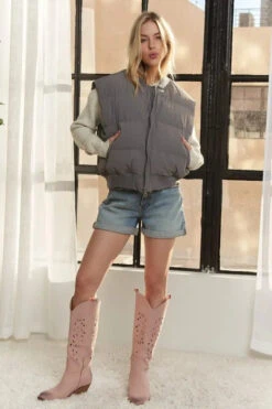 ADORA Puffer Zip-Up Front Vest Jacket