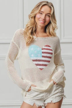 BiBi Sequin American Flag Heart Knit Up -Little Loom Store 2cb94cd63aee40f6b1b48d7c73556331 Max Origin