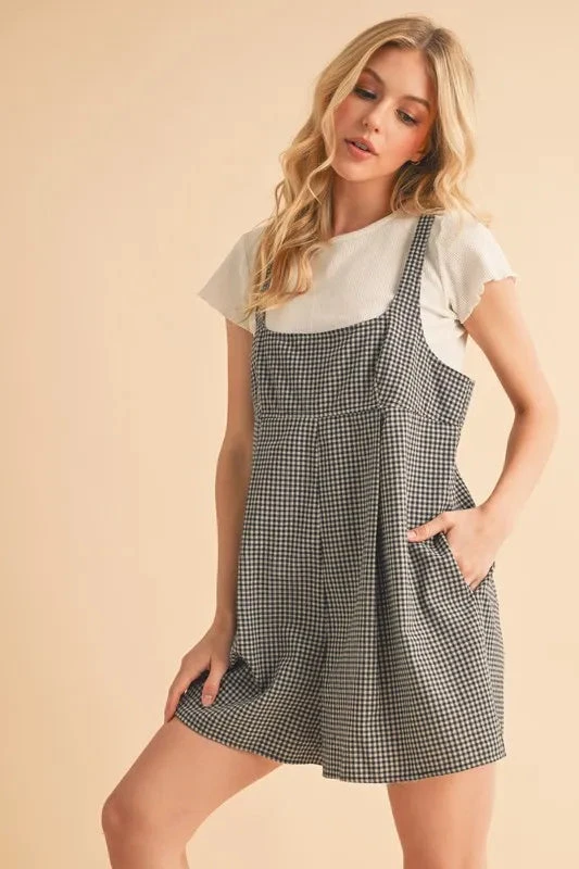 Aemi+Co Plaid Square Neck Romper 6 Aemi+Co Plaid Square Neck Romper - Image 4