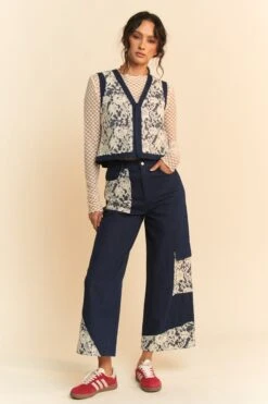 Davi & Dani Lace Patch Open Front Denim Vest -Little Loom Store 2daa9f75 4cf4 46fc 9278 ec42bfcee030 Max