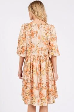 Mittoshop Flower Print Linen Blend Babydoll Mini Dress -Little Loom Store 2e00ace2 0a98 4df6 b23c 1120fb6344df Min