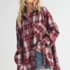 Aemi + Co Washed Plaid Button Up Raglan Sleeve Flannel Shirt -Little Loom Store 2e325ed0 9a14 437e 85c7 b2fd299bcc3a Max