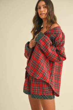 Annie Wear Contrast Plaid Long Sleeve Top And Shorts Set -Little Loom Store 2ec74e08 3878 434e bfe6 b27580546305 Max