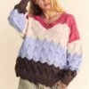 Davi & Dani Wavy Texture Color Block V-Neck Sweater -Little Loom Store 2f00bbc2 8193 4d60 94fc cc7a1888a55b Max