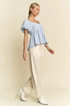 Davi & Dani Plaid Puff Sleeves Ruffled Smocked Blouse -Little Loom Store 2f1097f726264d879c5f41e06a5f9f20 Max Origin