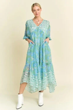 Davi & Dani Geo And Floral Print Mixed Tiered Dress -Little Loom Store 2f6a157a44af41488455ae439fea8b80 Max Origin