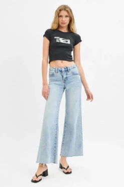 RISEN Full Size Tummy Control Low Rise Wide Leg Raw Cut Hem Jeans Plus Size -Little Loom Store 301d478b37ea423bbe3ab7a39eb1b181 Max Origin