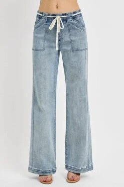 RISEN Full Size Straight Leg Jeans With Pockets Plus Size