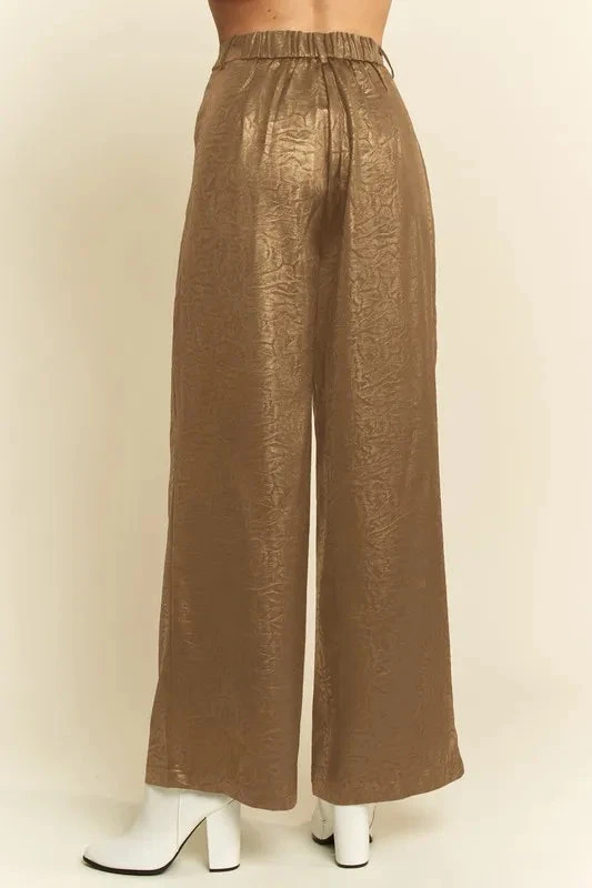 Davi & Dani Crinkled Textured Wide Leg Pants 5 Davi & Dani Crinkled Textured Wide Leg Pants - Image 3