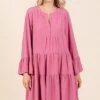 Mittoshop Tiered Notched Flare Sleeve Dress -Little Loom Store 33560d49 b91e 4bd1 b7ae 6bb7cfb048ab Min