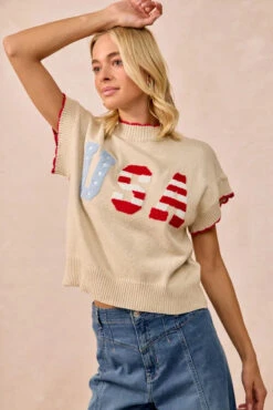 BiBi USA Patchwork Sweater Vest Top With Contrast Detail 17 BiBi USA Patchwork Sweater Vest Top With Contrast Detail -Little Loom Store 34b622baa5114f67bdd95484786a4169 Max Origin