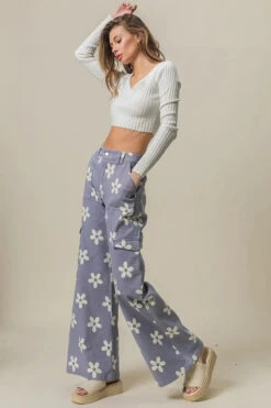BiBi Flower Printed Side Pocket Wide Pants -Little Loom Store 34e38f45121f40c38f78941b8994fcb1 Max Origin