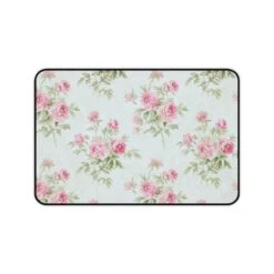 Floral Desk Mat - Elegant Vintage Rose Design For Home Office Decor
