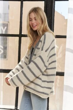 ADORA Horizontally Striped Button Up Cardigan -Little Loom Store 35f8c88fdb6f44ef84e272d91d6bfae7 Max Origin